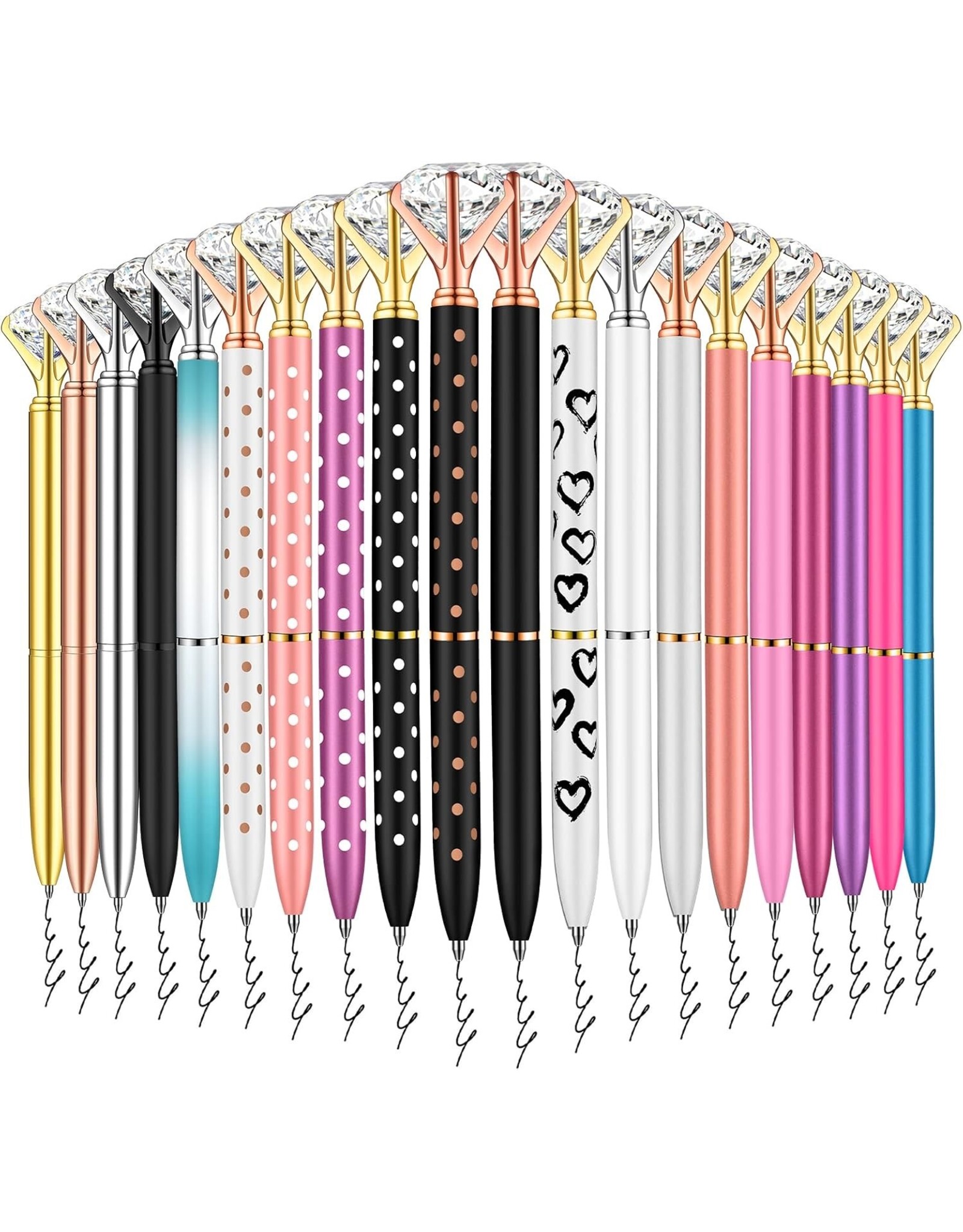 DIGS-N-GIFTS Diamond Pens Gem Top Ballpoint Pen | Random Color 1ct