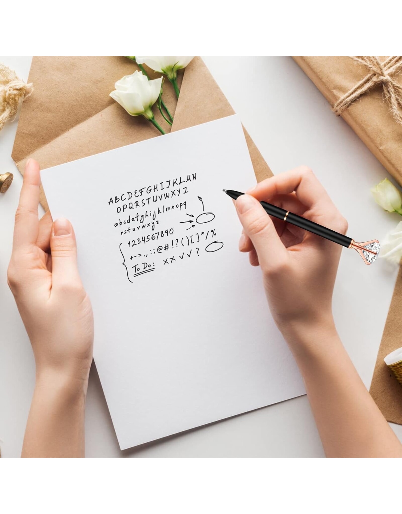 DIGS-N-GIFTS Diamond Pens Gem Top Ballpoint Pen | Random Color 1ct