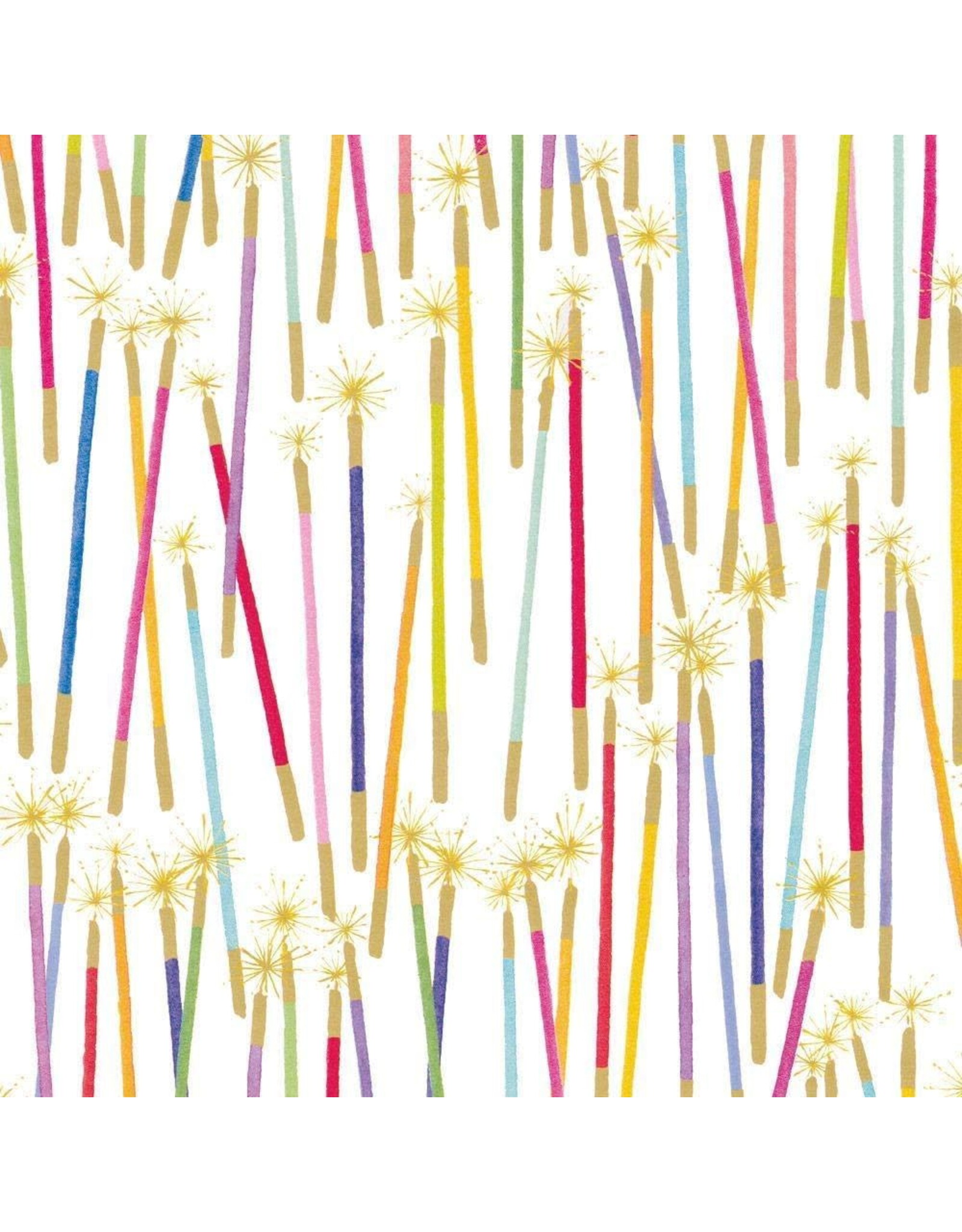 Caspari Gift Wrapping Paper 5ft Roll Party Candles Birthday Sparklers