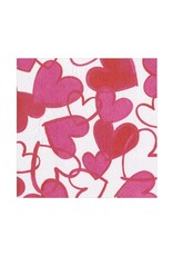 Caspari Valentines Paper Lunch Napkins 20pk Painted Hearts