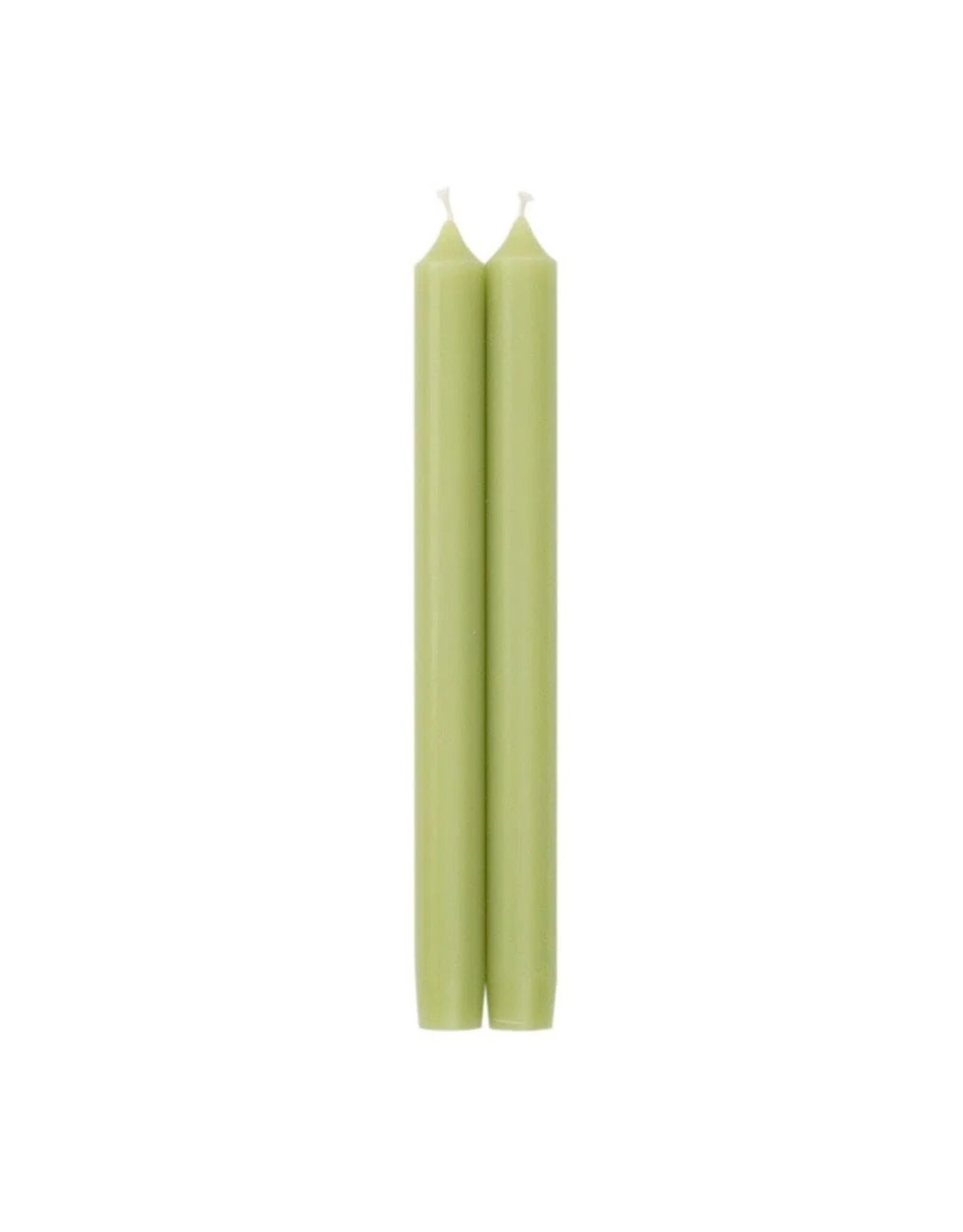 Caspari Crown Candles Tapers 10 inch 2pk Moss Green