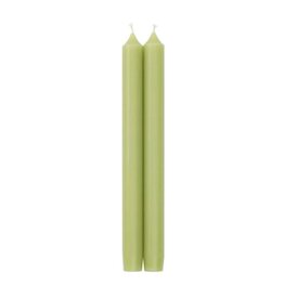 Caspari Crown Candles Tapers 10 inch 2pk Moss Green
