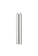 Caspari Crown Candles Tapers 10 inch 2pk Metallic Silver