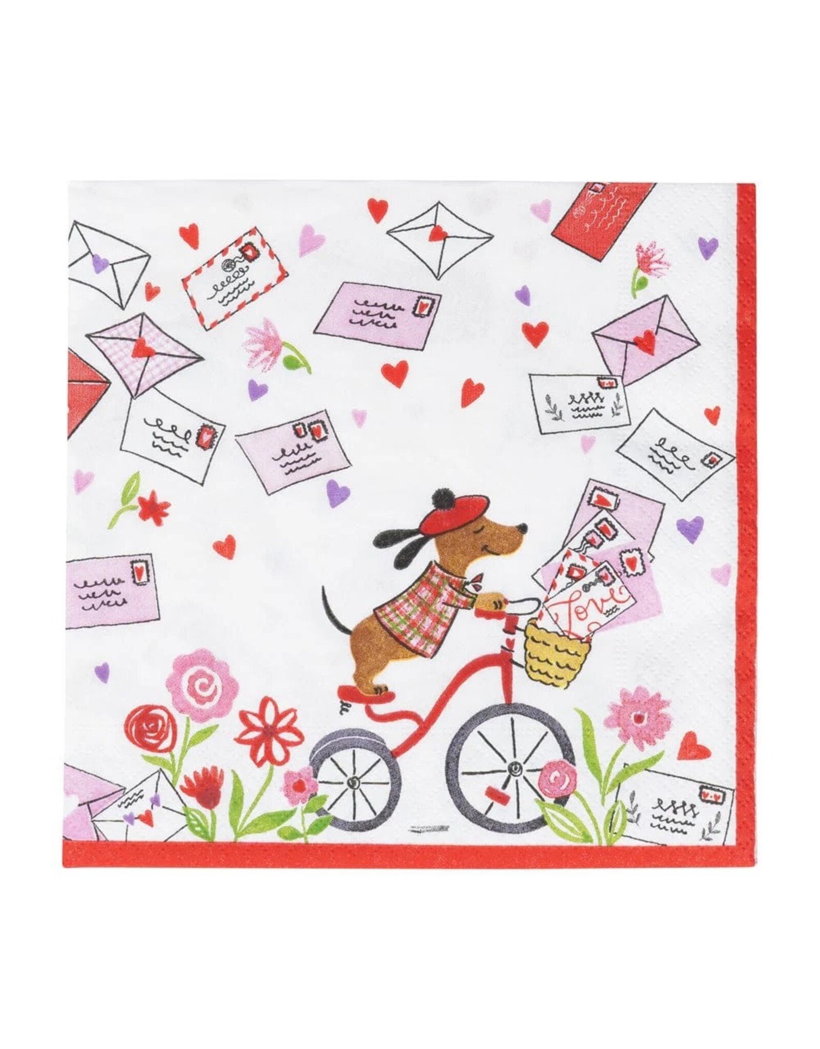 Caspari Valentines Paper Lunch Napkins 20pk Love Notes