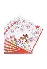 Caspari Valentines Paper Lunch Napkins 20pk Love Notes
