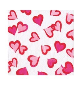 Caspari Valentines Paper Lunch Napkins 20pk Heartfelt