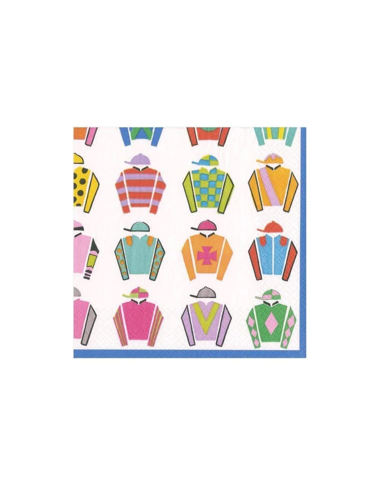 Caspari Derby Paper Cocktail Napkins 20ct Jockey Silks