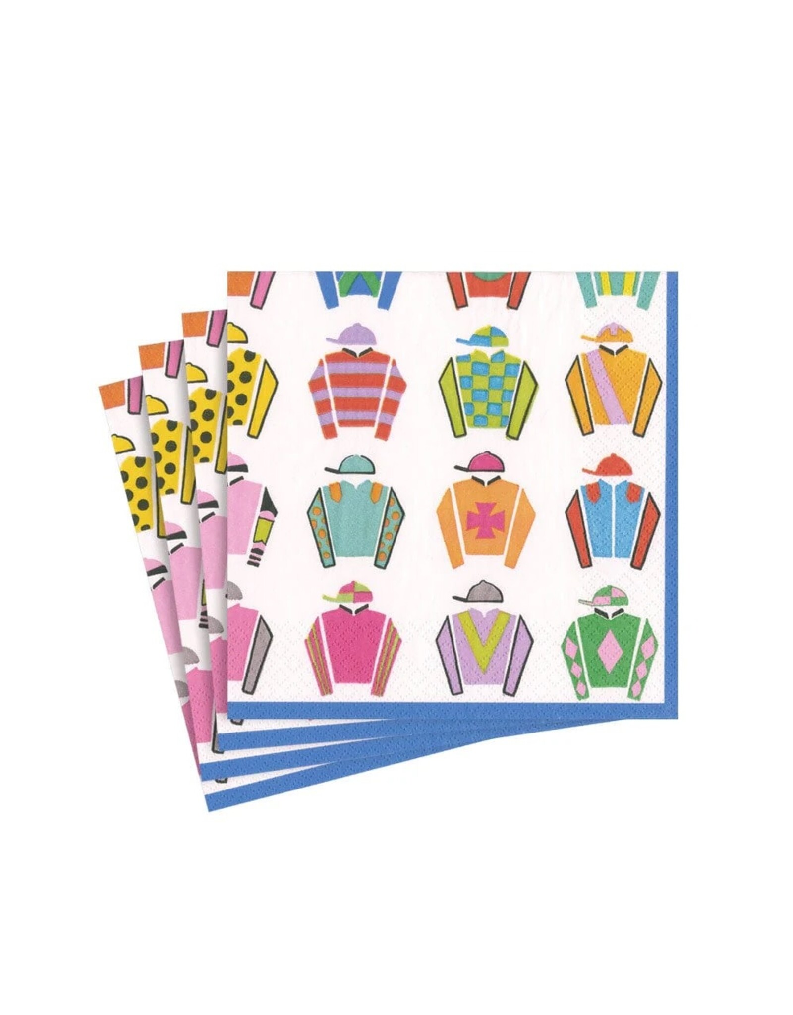 Caspari Derby Paper Cocktail Napkins 20ct Jockey Silks