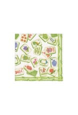 Caspari Mahjong Paper Cocktail Napkins 20ct Mahjong Green