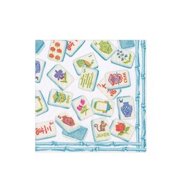 Caspari Mahjong Paper Cocktail Napkins 20ct Mahjong Blue