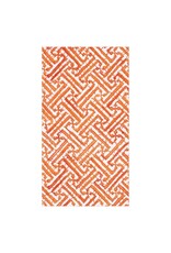 Caspari Paper Guest Towel Napkins 15pk Fretwork Orange