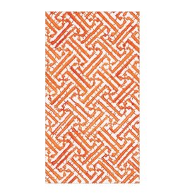 Caspari Paper Guest Towel Napkins 15pk Fretwork Orange
