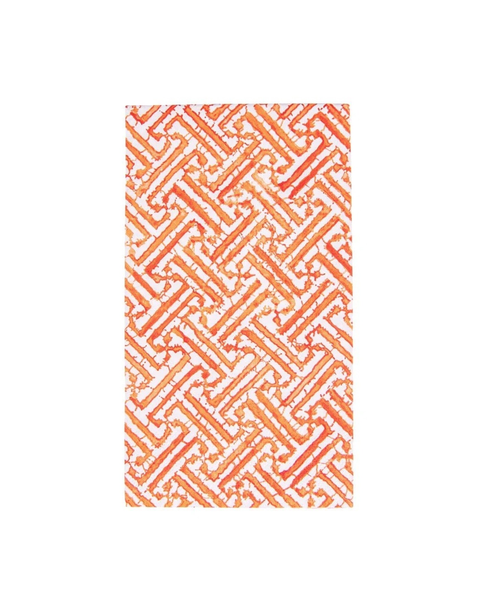 Caspari Paper Guest Towel Napkins 15pk Fretwork Orange