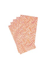 Caspari Paper Guest Towel Napkins 15pk Fretwork Orange