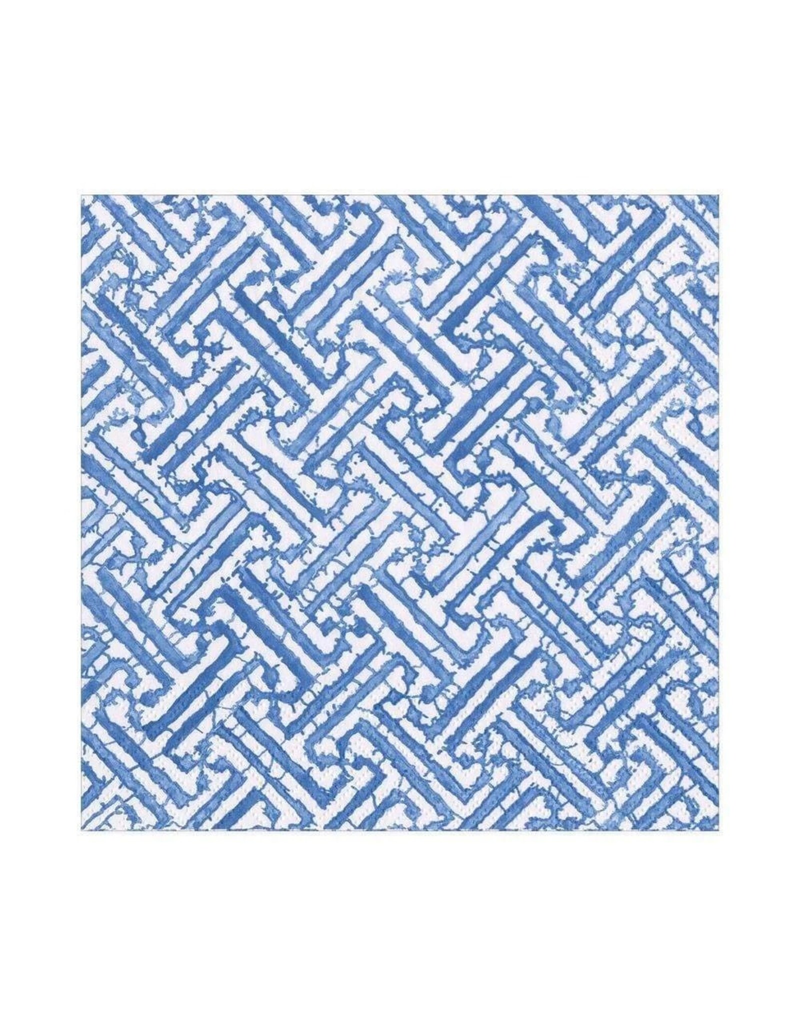 Caspari Paper Lunch Napkins 20pk Fretwork In Blue