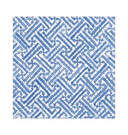 Caspari Paper Lunch Napkins 20pk Fretwork In Blue