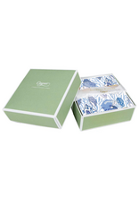 Caspari Gift Boxed Paper Cocktail Napkins 40ct Shell Toile Blue