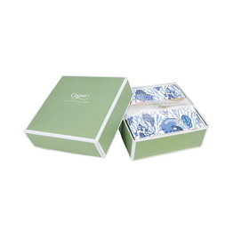 Caspari Gift Boxed Paper Cocktail Napkins 40ct Shell Toile Blue