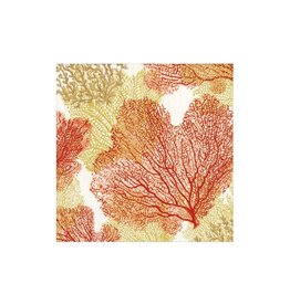 Caspari Paper Cocktail Napkins 20pk Sea Fans - Coral