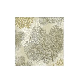 Caspari Paper Cocktail Napkins 20pk Sea Fans - Taupe