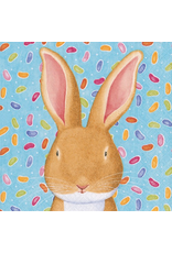 Caspari Easter Paper Cocktail Napkins  20pk Wabbit Bunny Rabbit Blue