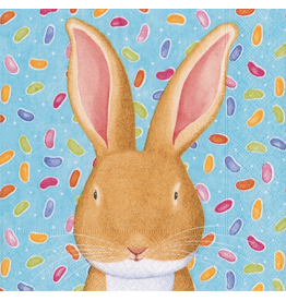 Caspari Easter Paper Cocktail Napkins  20pk Wabbit Bunny Rabbit Blue