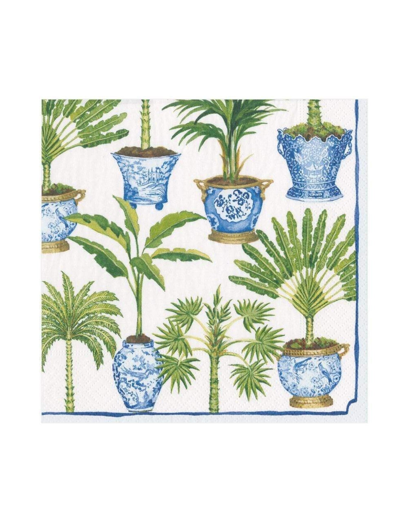 Caspari Paper Cocktail Napkins 20pk Potted Palms
