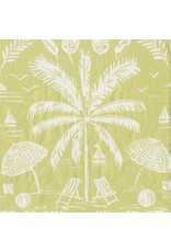 Caspari Paper Cocktail Napkins 20pk Palms And Parasols Key Lime