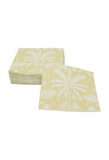 Caspari Paper Cocktail Napkins 20pk Palms And Parasols Key Lime