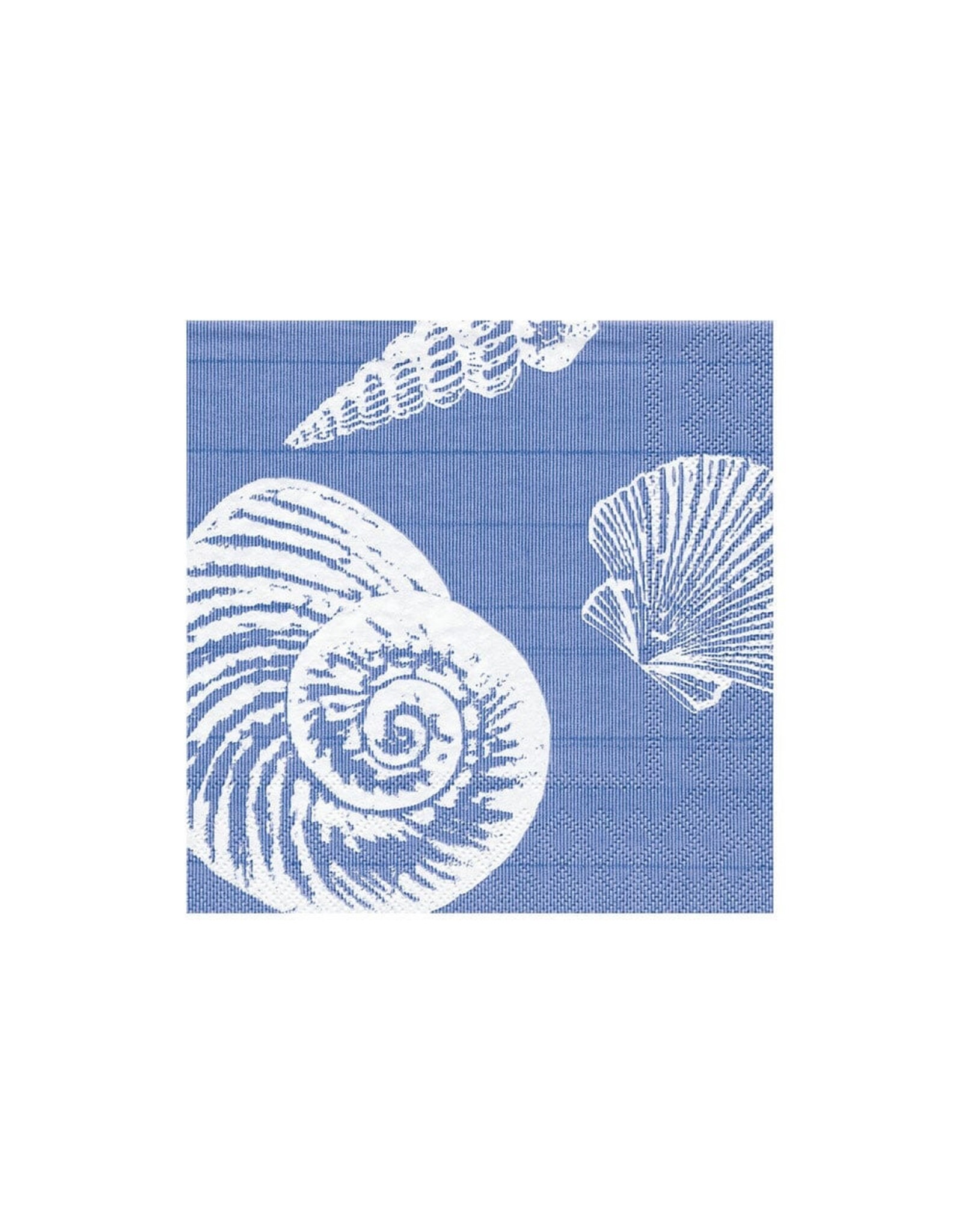 Caspari Paper Cocktail Napkins 20pk Shells - Ocean Blue