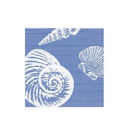 Caspari Paper Cocktail Napkins 20pk Shells - Ocean Blue