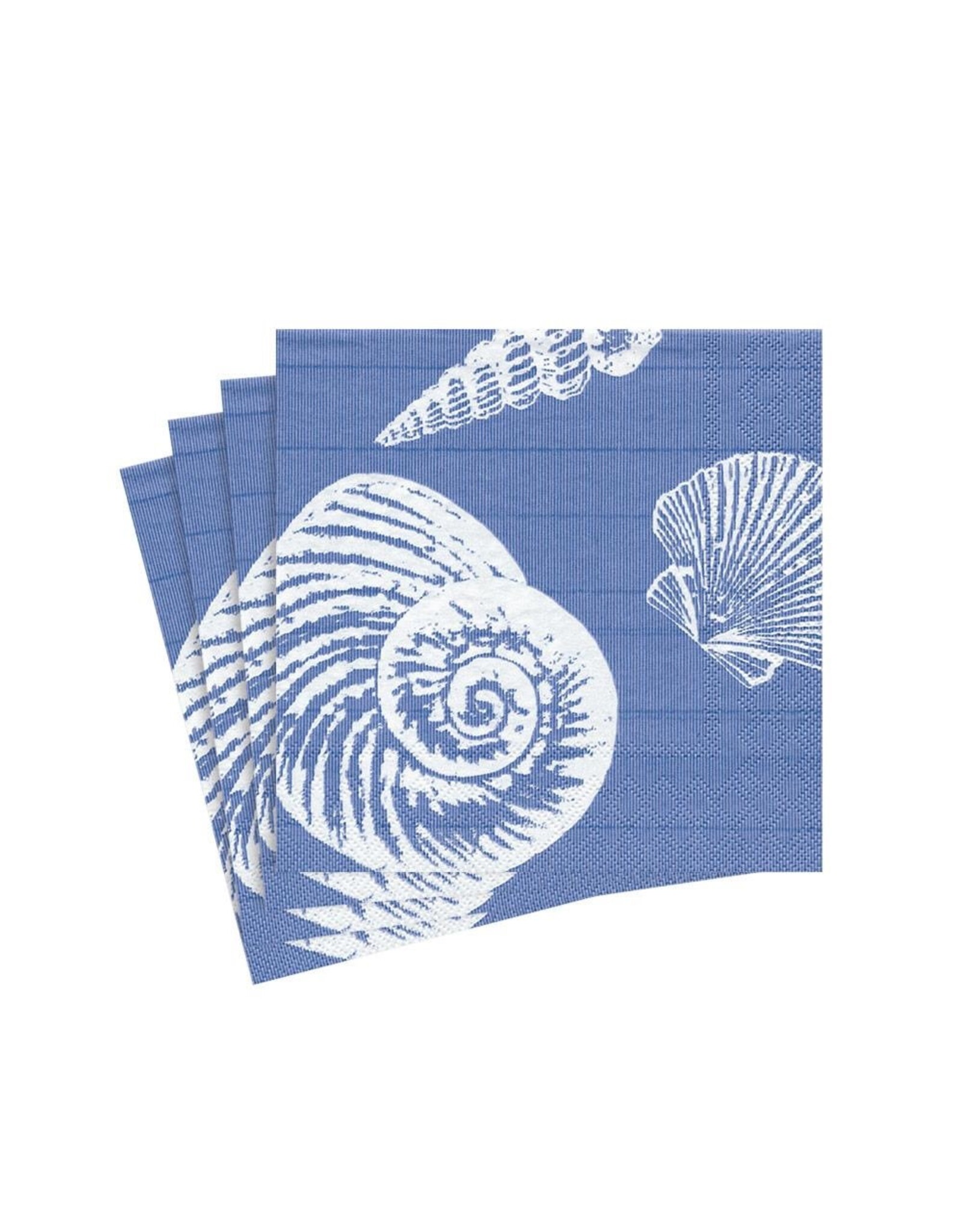 Caspari Paper Cocktail Napkins 20pk Shells - Ocean Blue