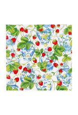 Caspari Paper Cocktail Napkins 20pk Strawberries And Cream