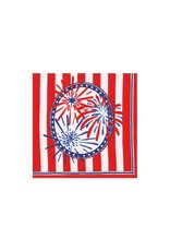 Caspari Patriotic Paper Cocktail Napkins 20pk Stars Stripes And Sparks