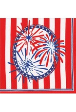 Caspari Patriotic Paper Cocktail Napkins 20pk Stars Stripes And Sparks