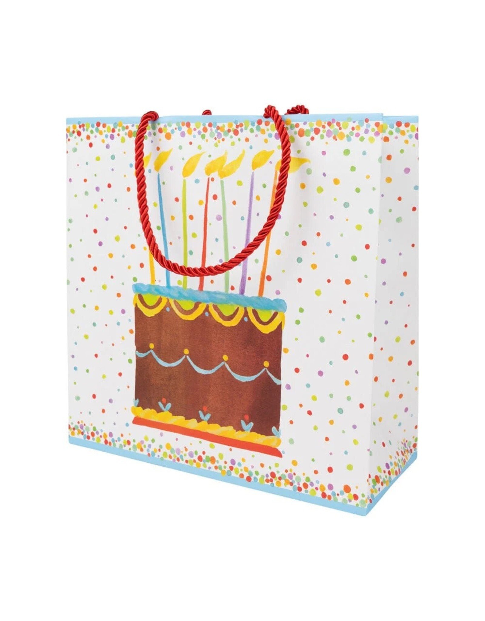 Caspari Birthday Gift Bag MD 9.75x9.75x4 Birthday Cake