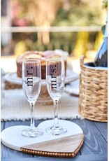 Mud Pie Mr And Mrs Champagne Glasses Set of 2 Champagne Flutes