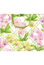 Caspari Gift Bag LG 11.75x4.75x10 Orchid Conservatory
