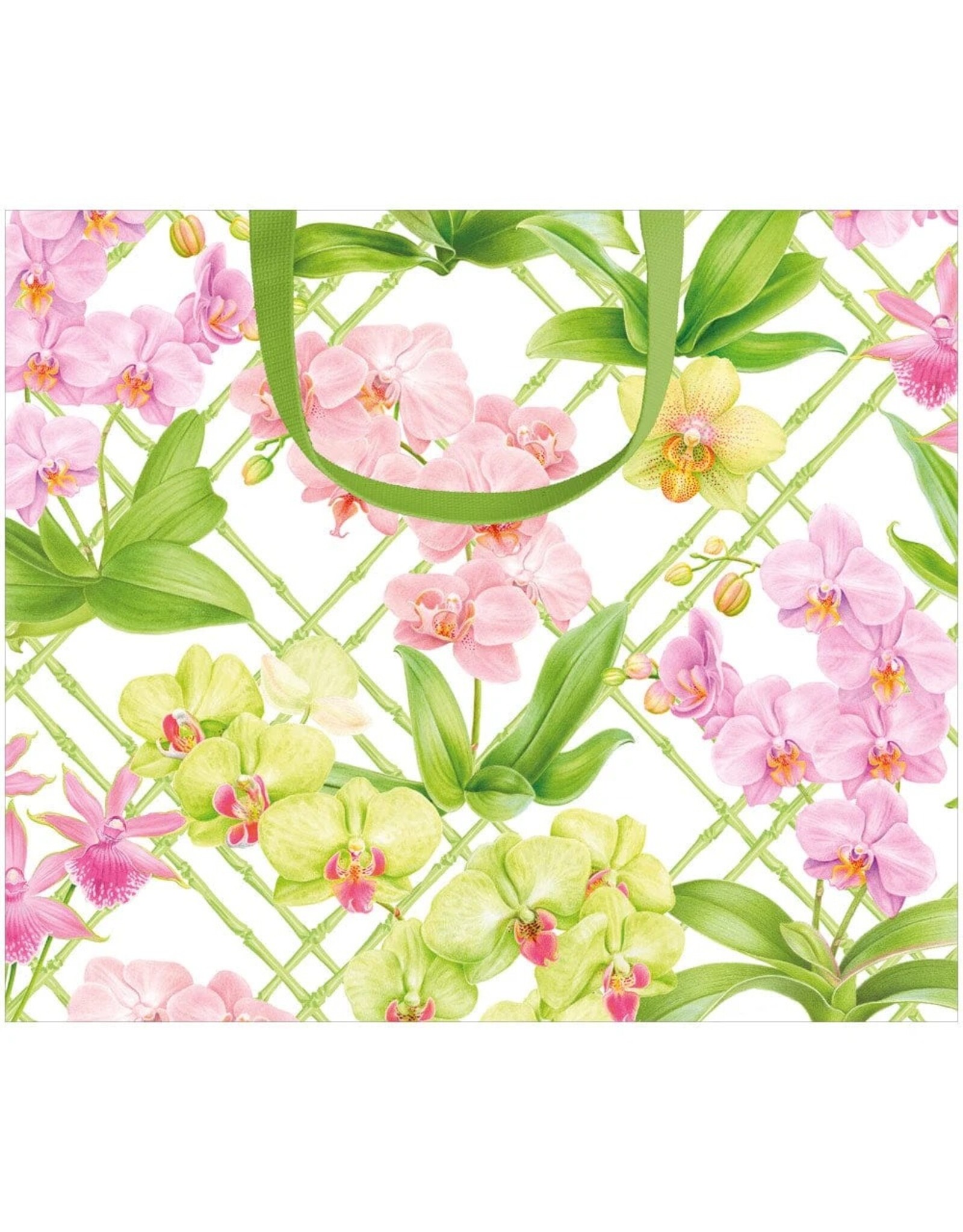 Caspari Gift Bag LG 11.75x4.75x10 Orchid Conservatory