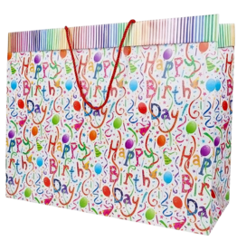 Caspari Gift Bag Jumbo 20x16x8 Happy Birthday