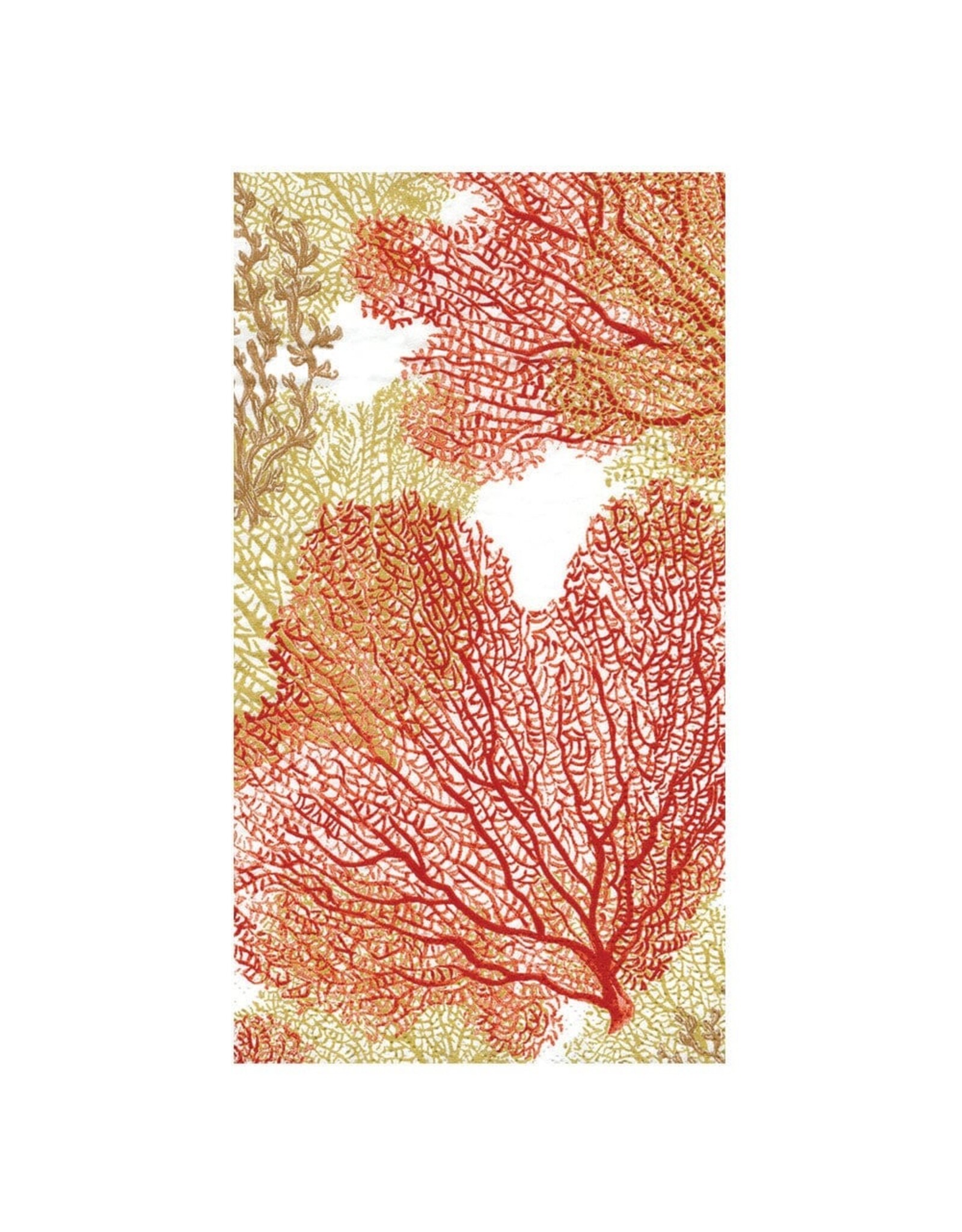 Caspari Paper Guest Towel Napkins Sea Fans Coral