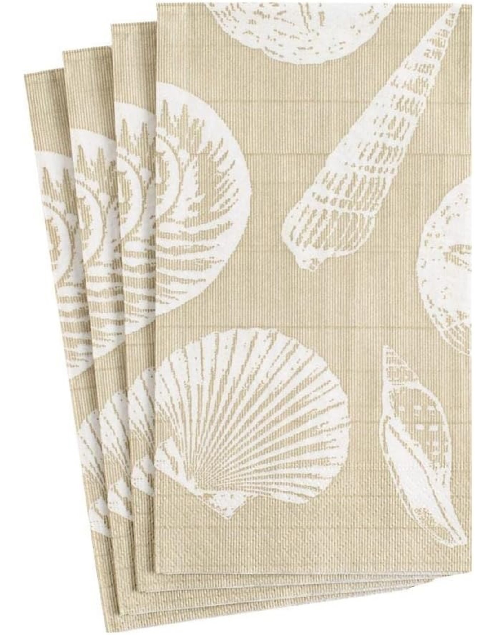 Caspari Paper Guest Towel Napkins Sea Shells In Sand