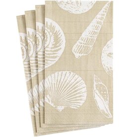 Caspari Paper Guest Towel Napkins Sea Shells In Sand
