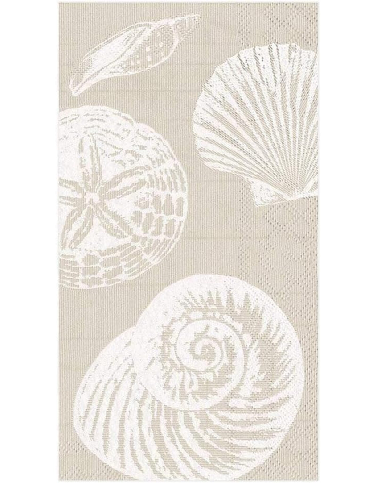 Caspari Paper Guest Towel Napkins Sea Shells In Sand