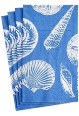 Caspari Paper Guest Towel Napkins Sea Shells In Blue