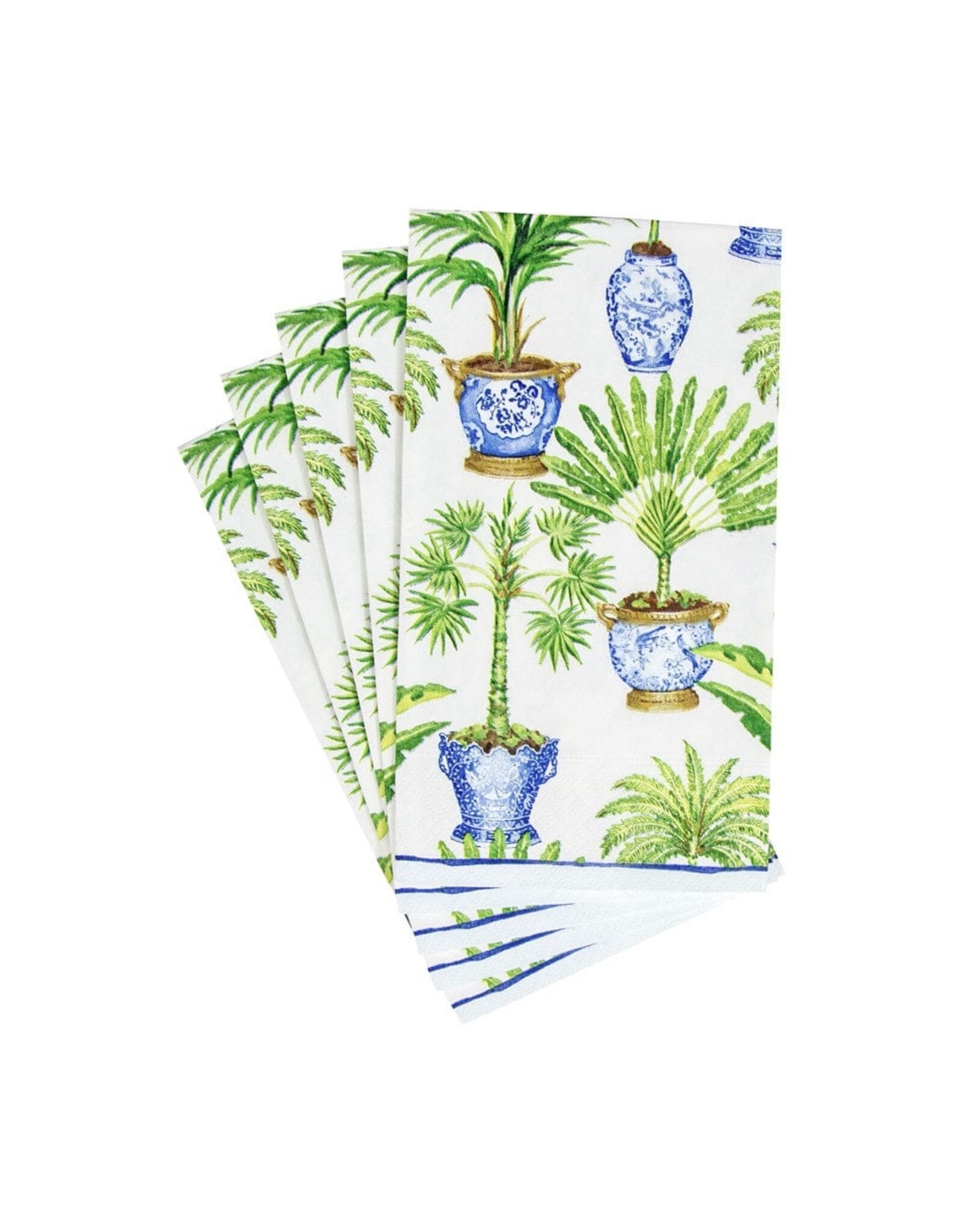 Caspari Paper Guest Towel Napkin Potted Palms