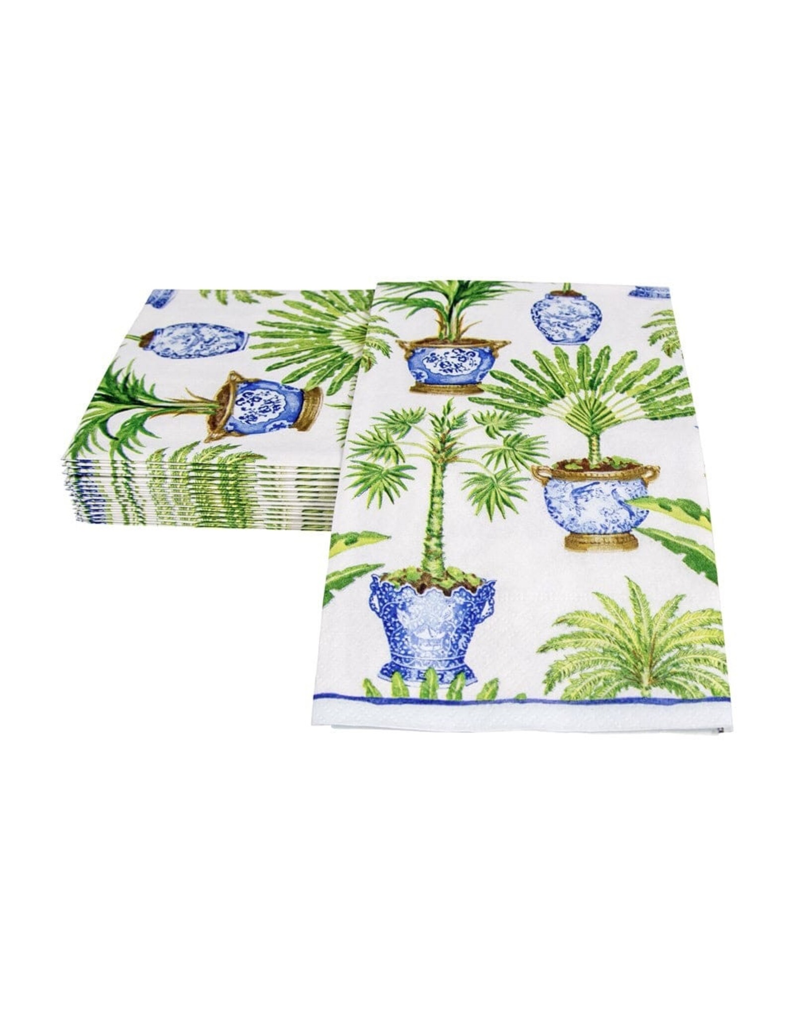 Caspari Paper Guest Towel Napkin Potted Palms