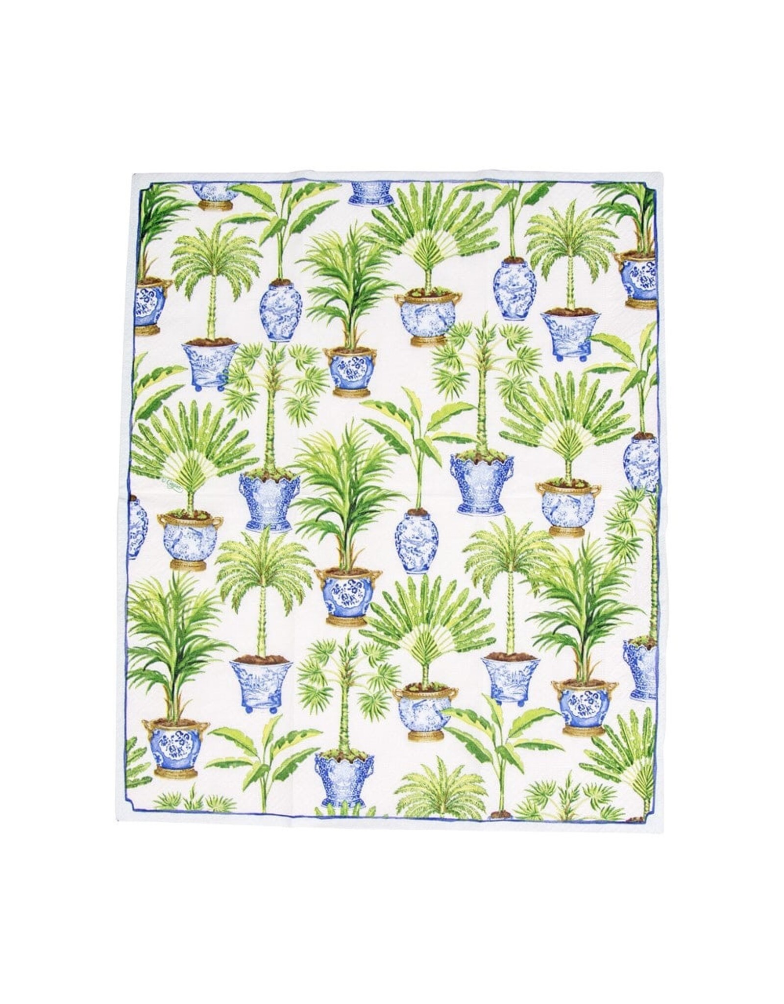 Caspari Paper Guest Towel Napkin Potted Palms