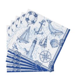Caspari Paper Lunch Napkins 20ct To The Lighthouse