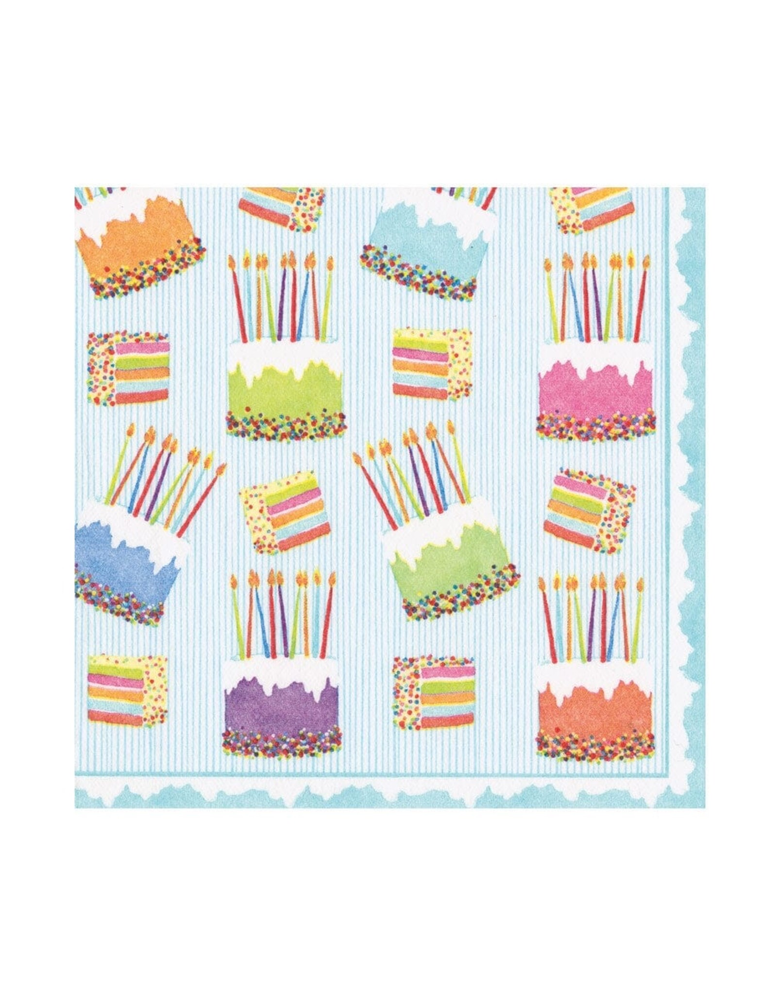 Caspari Paper Lunch Napkins 20ct Birthday Cake Frosting